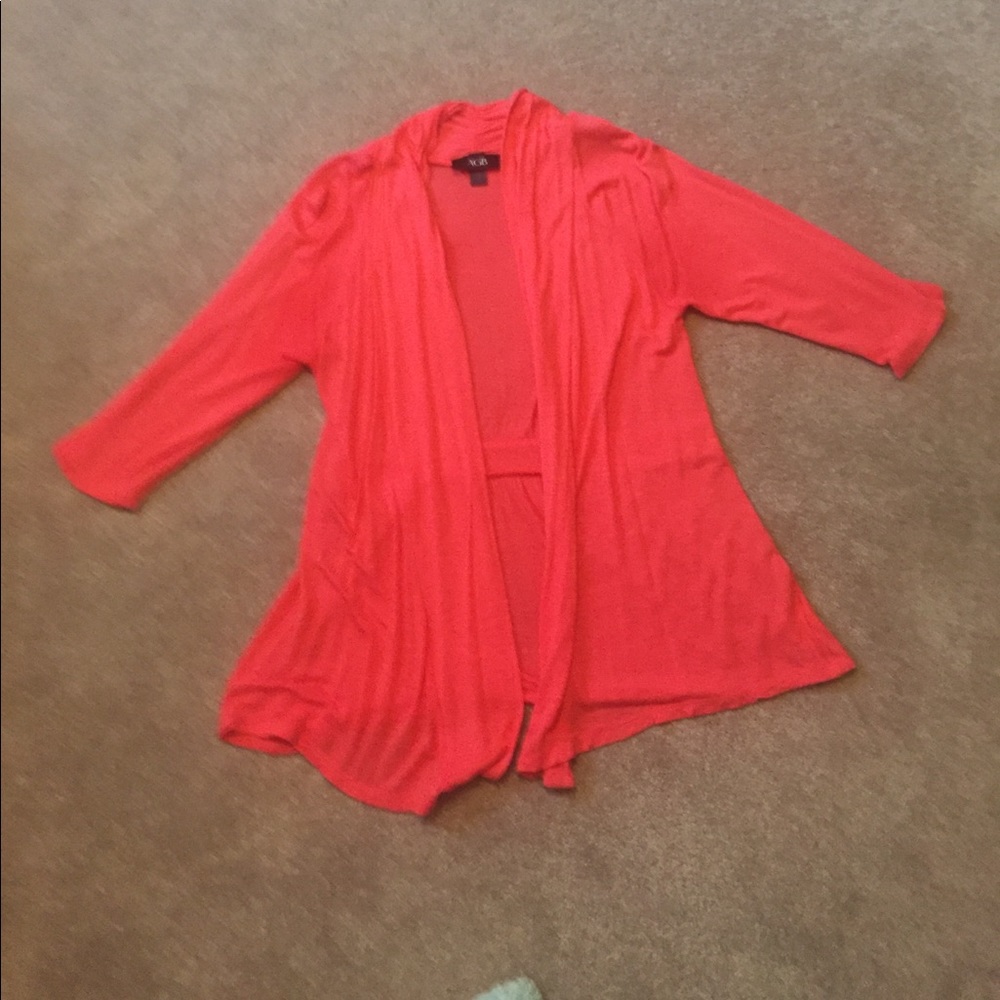 Pink/orange cardigan size small. NWOT